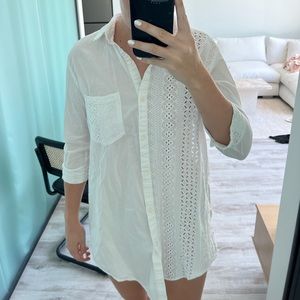 ZARA cover up white shirt